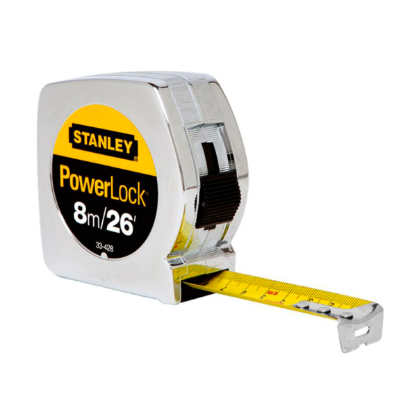 Flexómetro Cinta Metrica Stanley 8 Metros Power Lock 33-428
